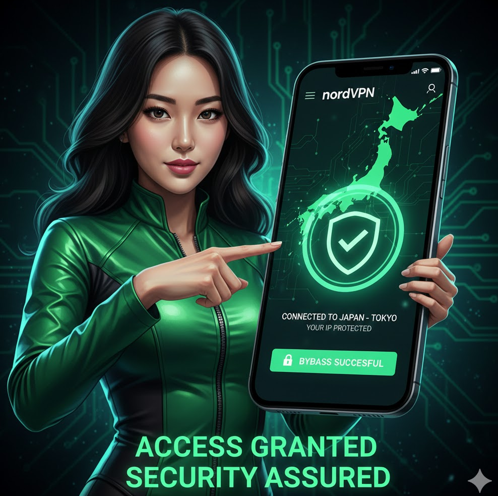 NordVPN 앱에서 일본 서버 연결된 화면 캡처 이미지 녹색 연결 표시로 성공 우회 강조. NordVPN 앱에서 일본 서버 연결된 화면 캡처 이미지 녹색 연결 표시로 성공 우회 강조.